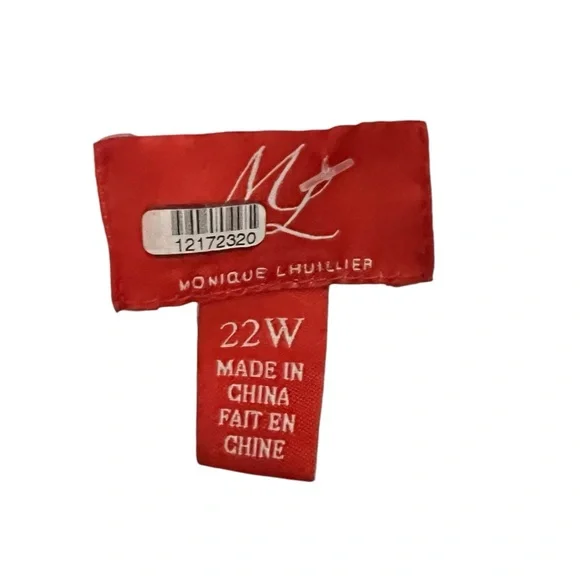 ML Monique Lhuillier Back Bow Gown Navy White Womens Size 22 W - Picture 14 of 15